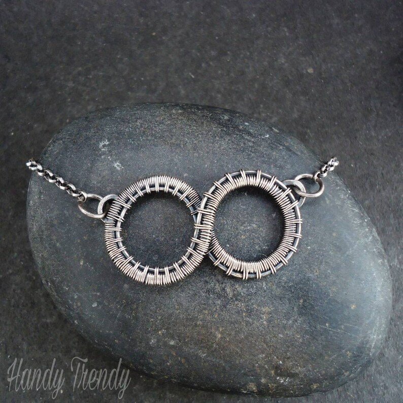 Infinity necklace, 925 sterling silver wire wrap handmade necklace, Dainty wedding jewelry for bride, Unique handmade gift