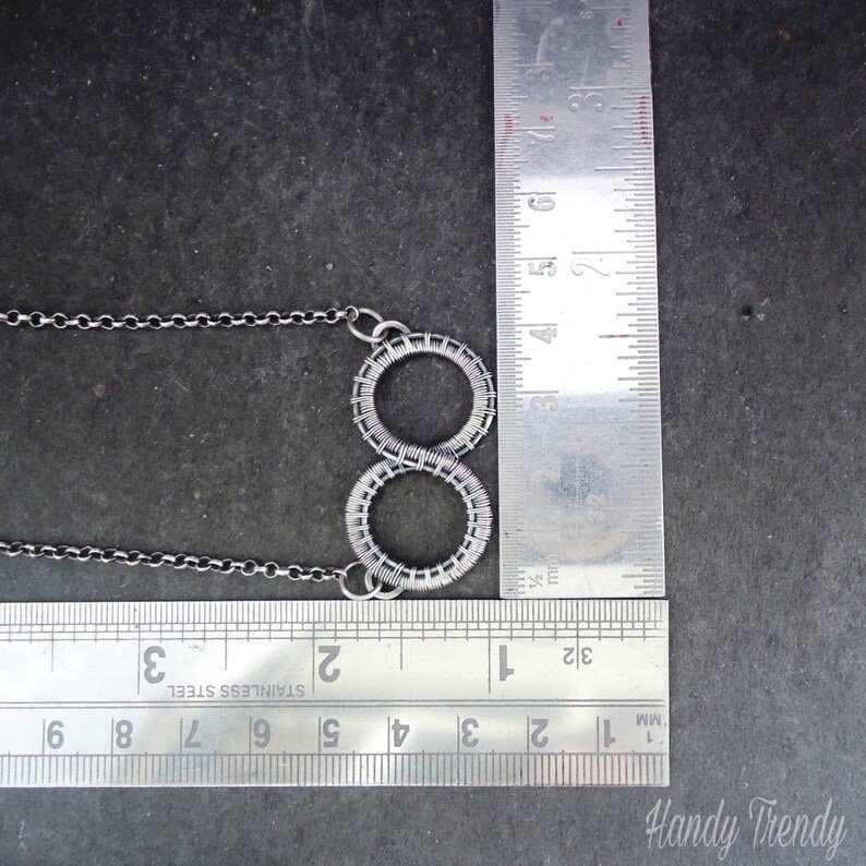 Infinity necklace, 925 sterling silver wire wrap handmade necklace, Dainty wedding jewelry for bride, Unique handmade gift