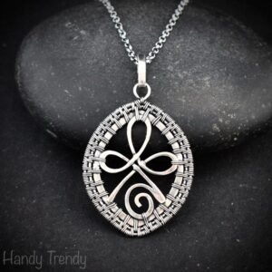 Unconditional love pendant, 925 sterling silver wire wrapped necklace, Endless style, Unique handmade gift, One of a kind artisan jewelry