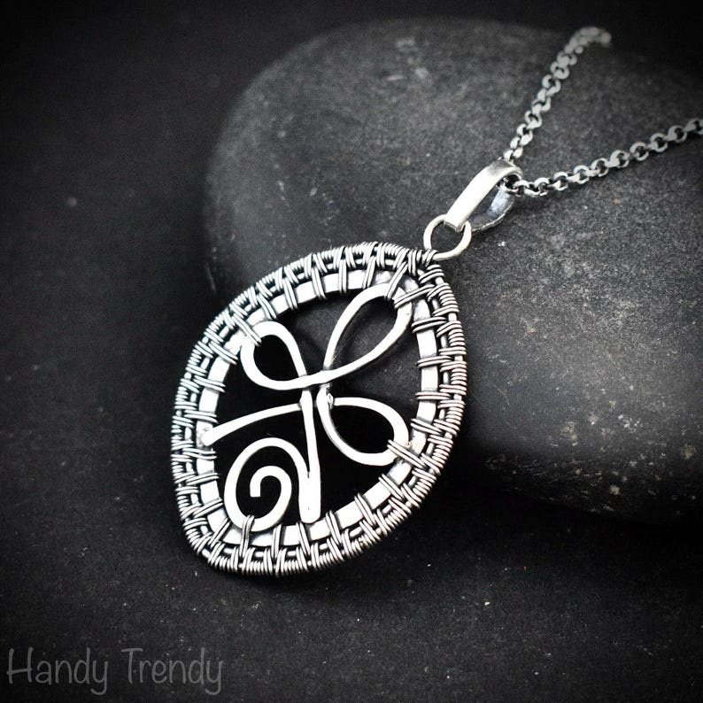Unconditional love pendant, 925 sterling silver wire wrapped necklace, Endless style, Unique handmade gift, One of a kind artisan jewelry