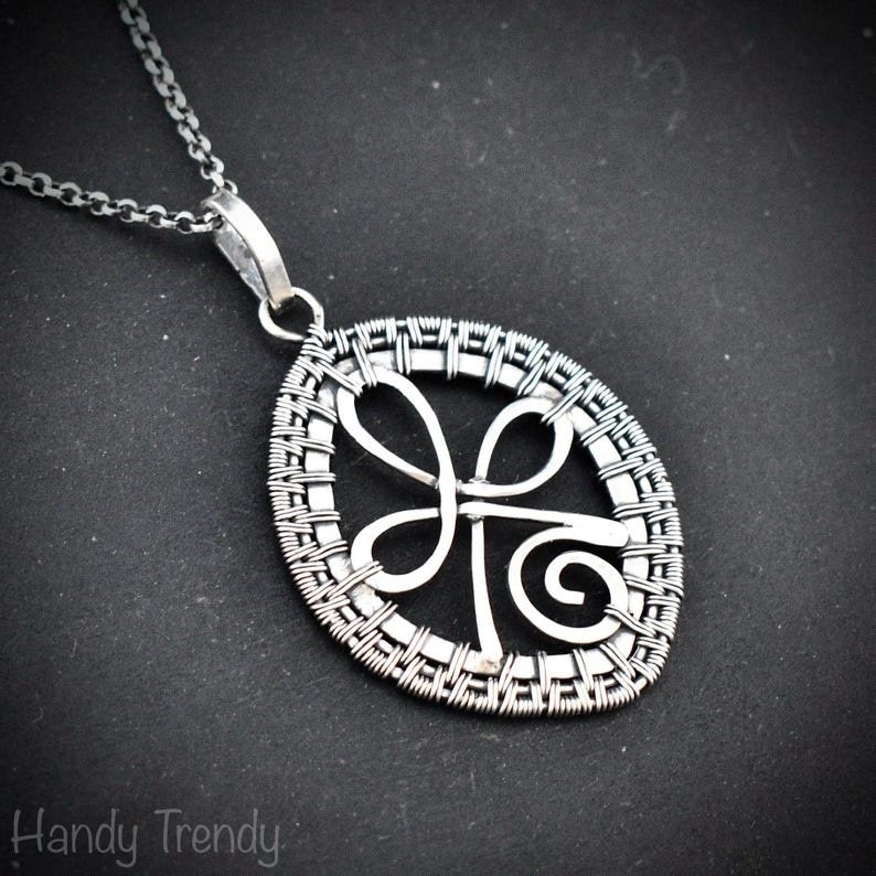 Unconditional love pendant, 925 sterling silver wire wrapped necklace, Endless style, Unique handmade gift, One of a kind artisan jewelry