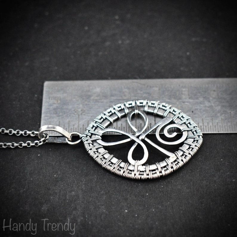 Unconditional love pendant, 925 sterling silver wire wrapped necklace, Endless style, Unique handmade gift, One of a kind artisan jewelry