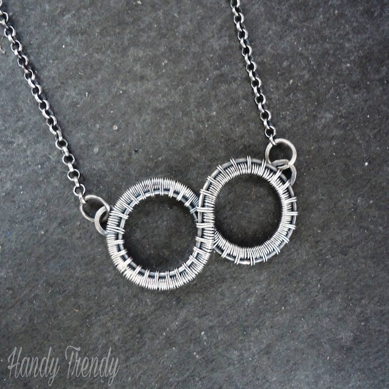 Infinity necklace, 925 sterling silver wire wrap handmade necklace, Dainty wedding jewelry for bride, Unique handmade gift