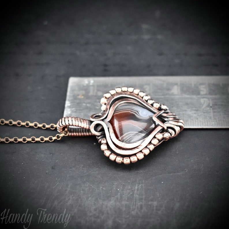 Orange botswana agate free flow pendant, Copper wire wrap jewelry, Unique handmade gift, Artisan necklace, One of a kind piece
