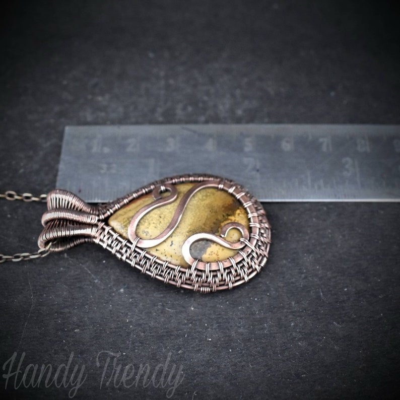 Cobra jasper pendant, Copper wire wrapped Jewelry, Unique handmade gift, One of a kind boho necklace