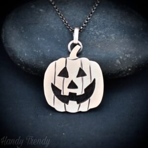 Pumpkin pendant, Copper necklace, Halloween jewelry, Unique handmade gift, Artisan boho jewelry, Handcuted piercing work, One of a kind