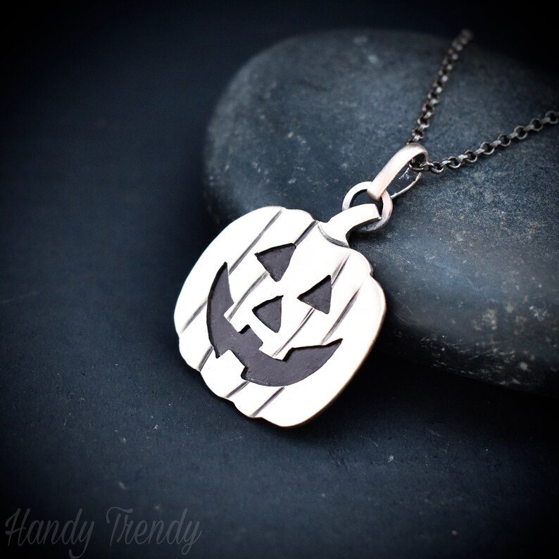 Pumpkin pendant, Copper necklace, Halloween jewelry, Unique handmade gift, Artisan boho jewelry, Handcuted piercing work, One of a kind