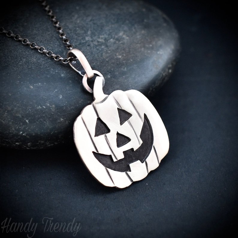 Pumpkin pendant, Copper necklace, Halloween jewelry, Unique handmade gift, Artisan boho jewelry, Handcuted piercing work, One of a kind