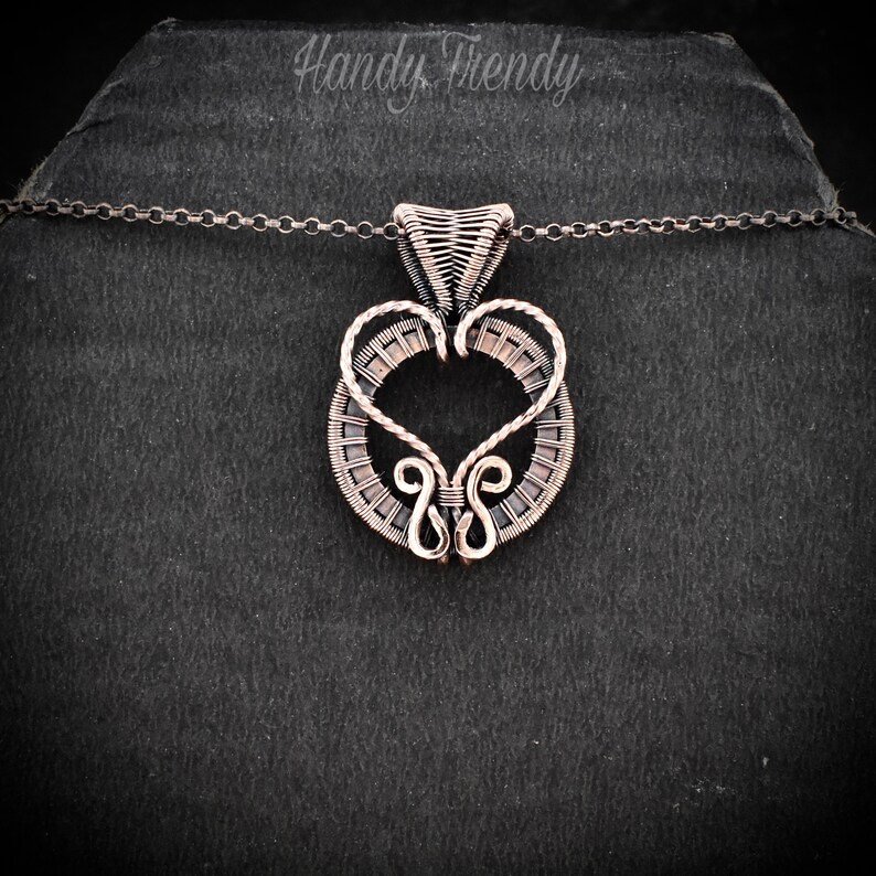 Heart pendant, Copper wire wrapped jewelry, Unique handmade gift, Artisan boho jewelry, One of a kind necklace