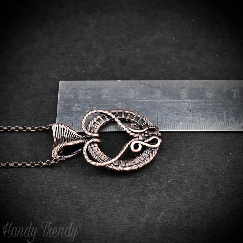 Heart pendant, Copper wire wrapped jewelry, Unique handmade gift, Artisan boho jewelry, One of a kind necklace
