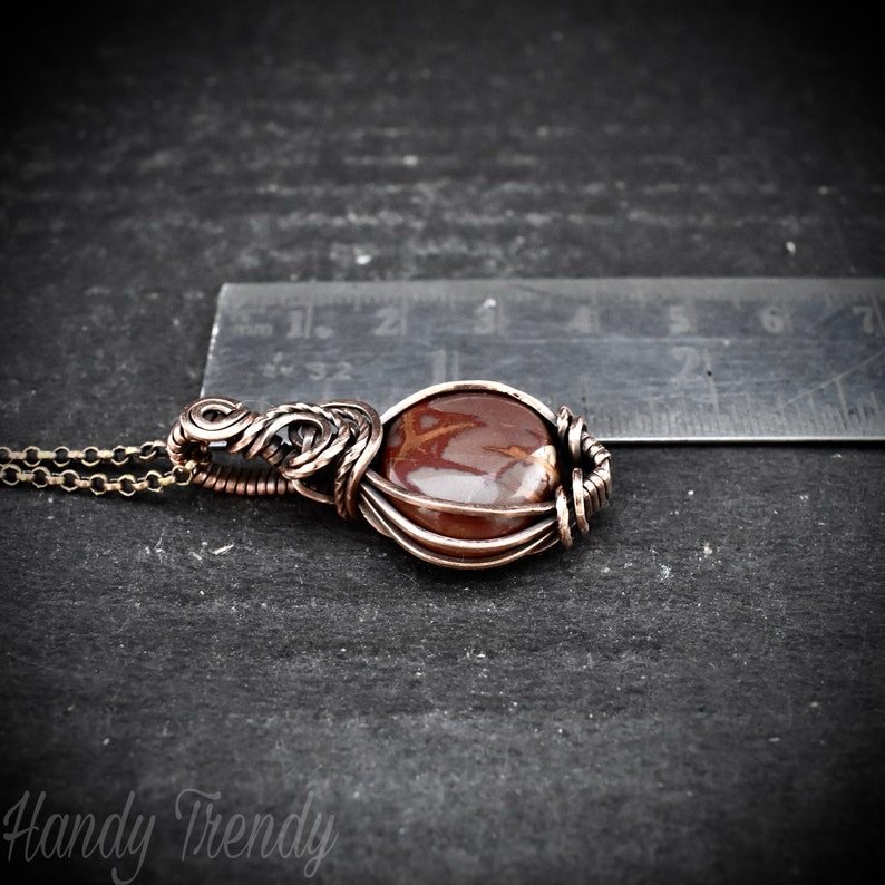 Noreena jasper pendant, Copper wire wrapped necklace, Unique Gift, One of a kind jewelry, Handmade pendant, Mini gemstone necklace