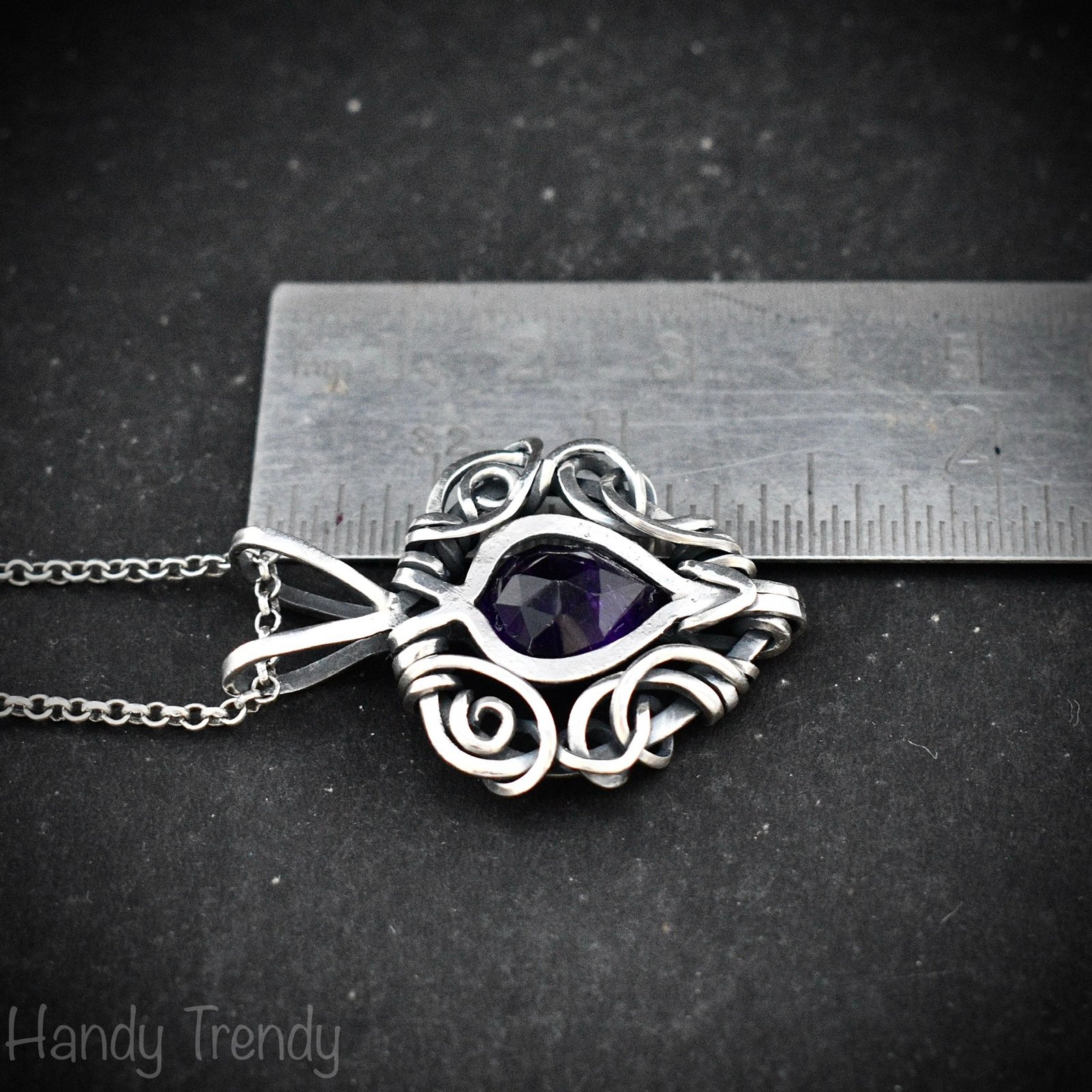 Amethyst free flow pendant, 925 sterling silver Wire wrapped necklace, Unique handmade gift, Artisan jewelry, One of a kind design