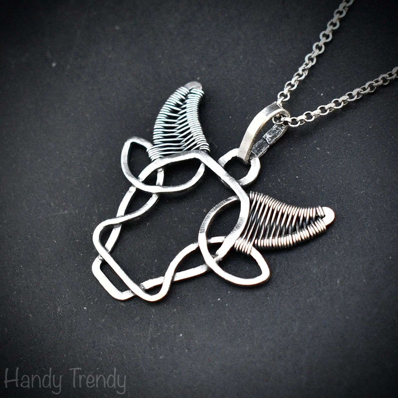 Taurus Pendant, 925 Sterling silver wire wrap pendant, Zodiac Bull necklace, Celtic style jewelry, One of a kind artisan necklace