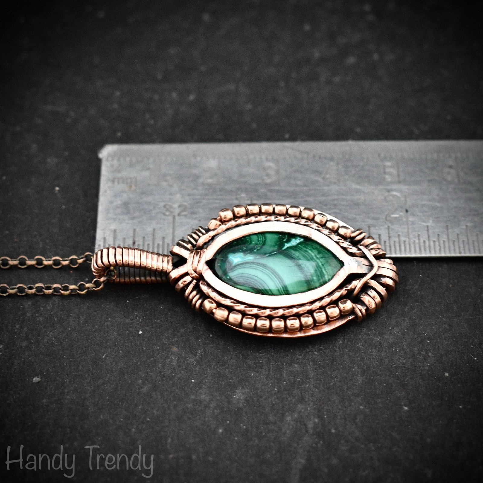 Malachite pendant, Free flow copper wire wrapped necklace, Unique handmade gift, One of a kind jewelry, Artisan boho jewelry