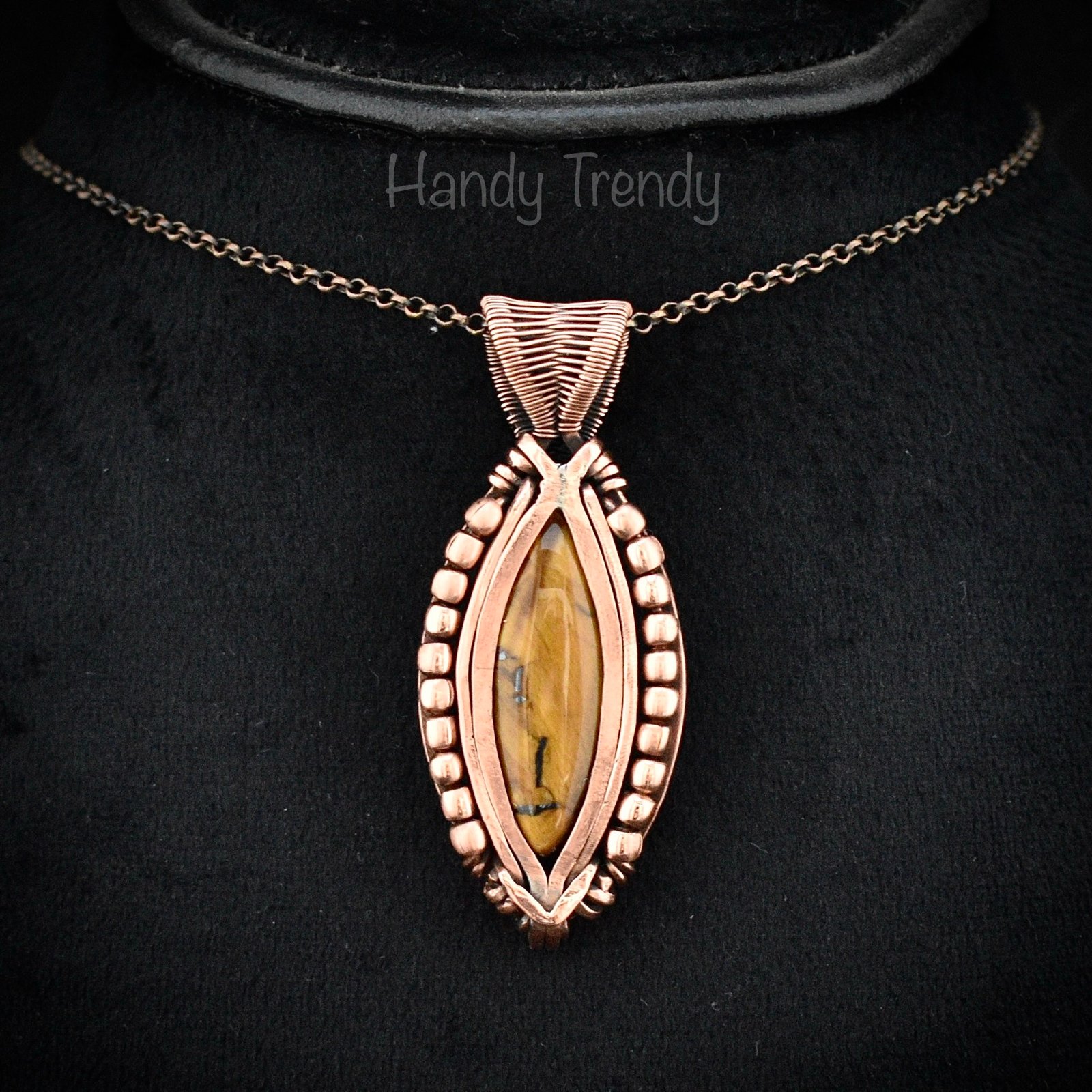 Free flow yellow tiger eye pendant, Copper Wire wrapped necklace, Unique handmade gift, One of a kind artisan boho jewelry, Beaded necklace