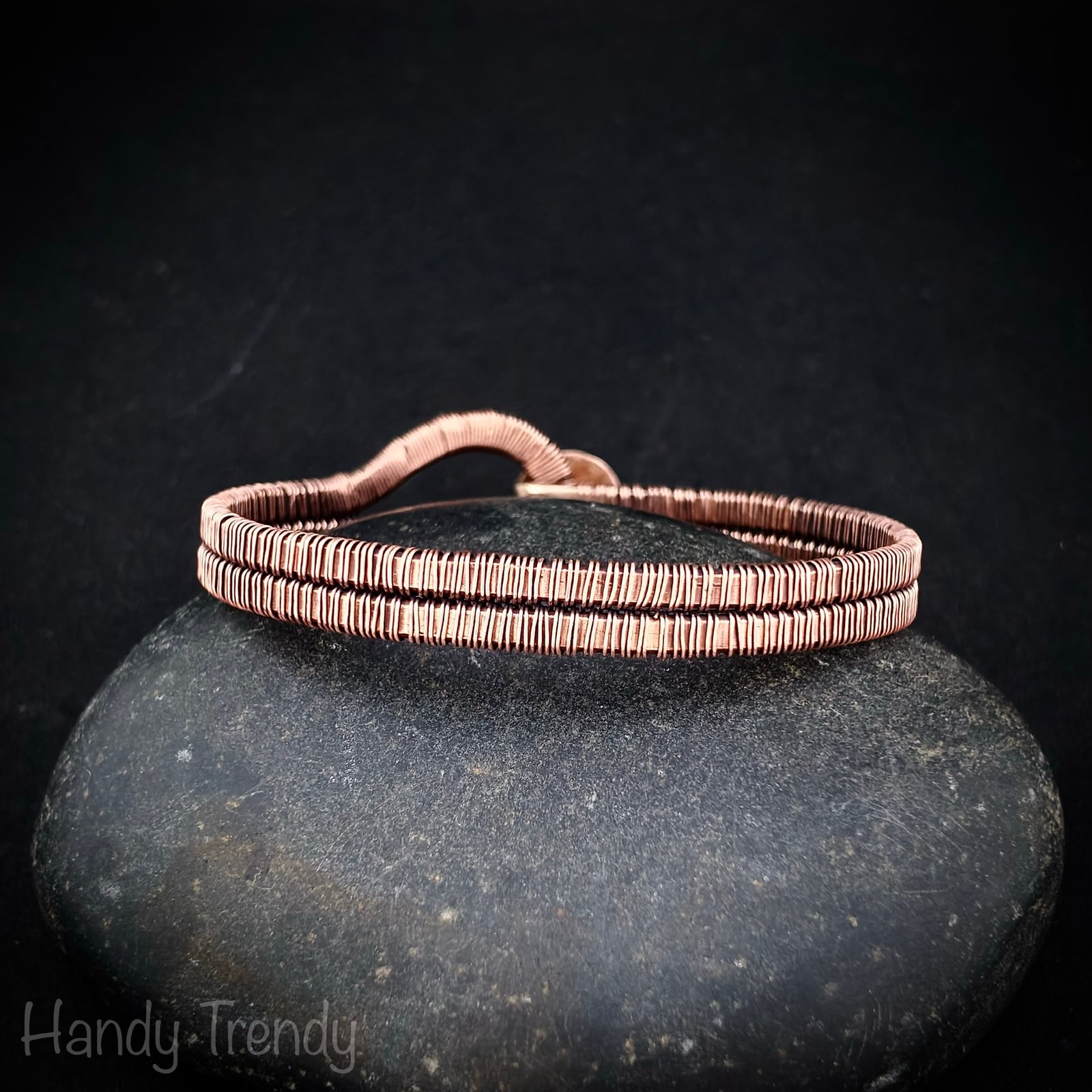 Black onyx copper cuff bracelet, Wire wrapped jewelry, Unisex bracelet, Unique handmade gift, One of a kind artisan jewelry