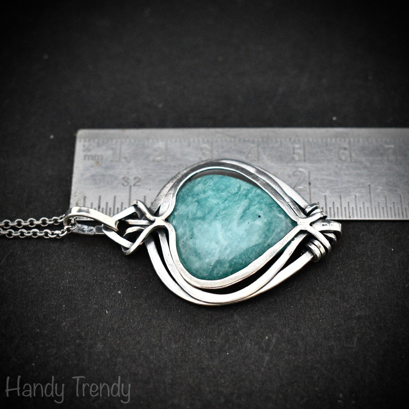 Amazonite free flow pendant, 925 sterling silver Wire wrapped jewelry, Unique handmade gift, Artisan necklace, One of a kind piece