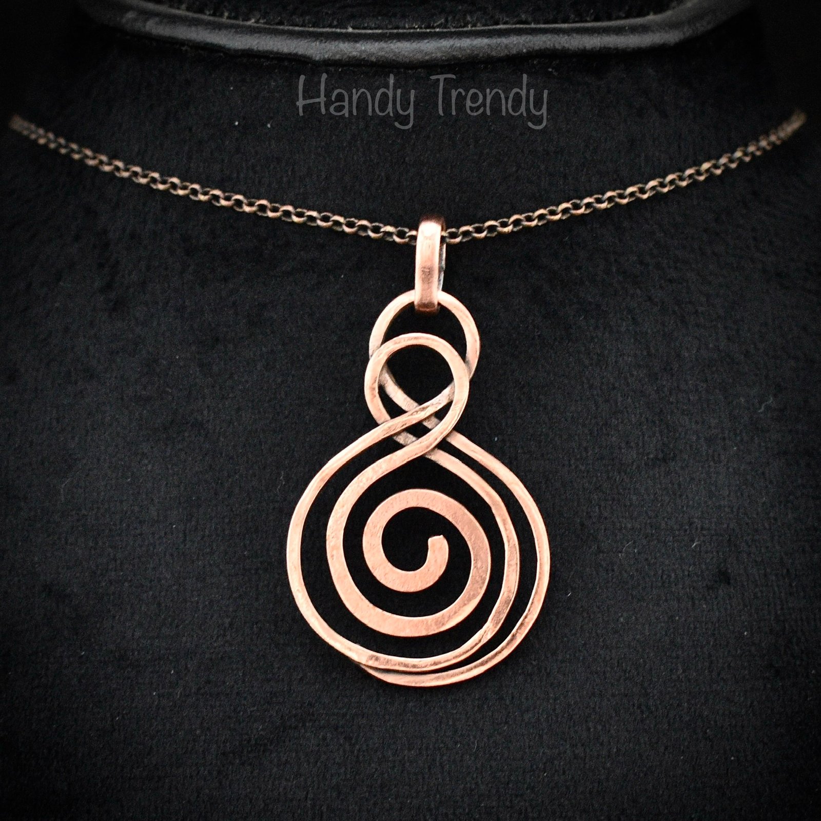 Celtic pendant, Copper wire wrapped jewelry, Unique handmade birthday gift, Artisan boho jewelry, One of a kind unisex necklace