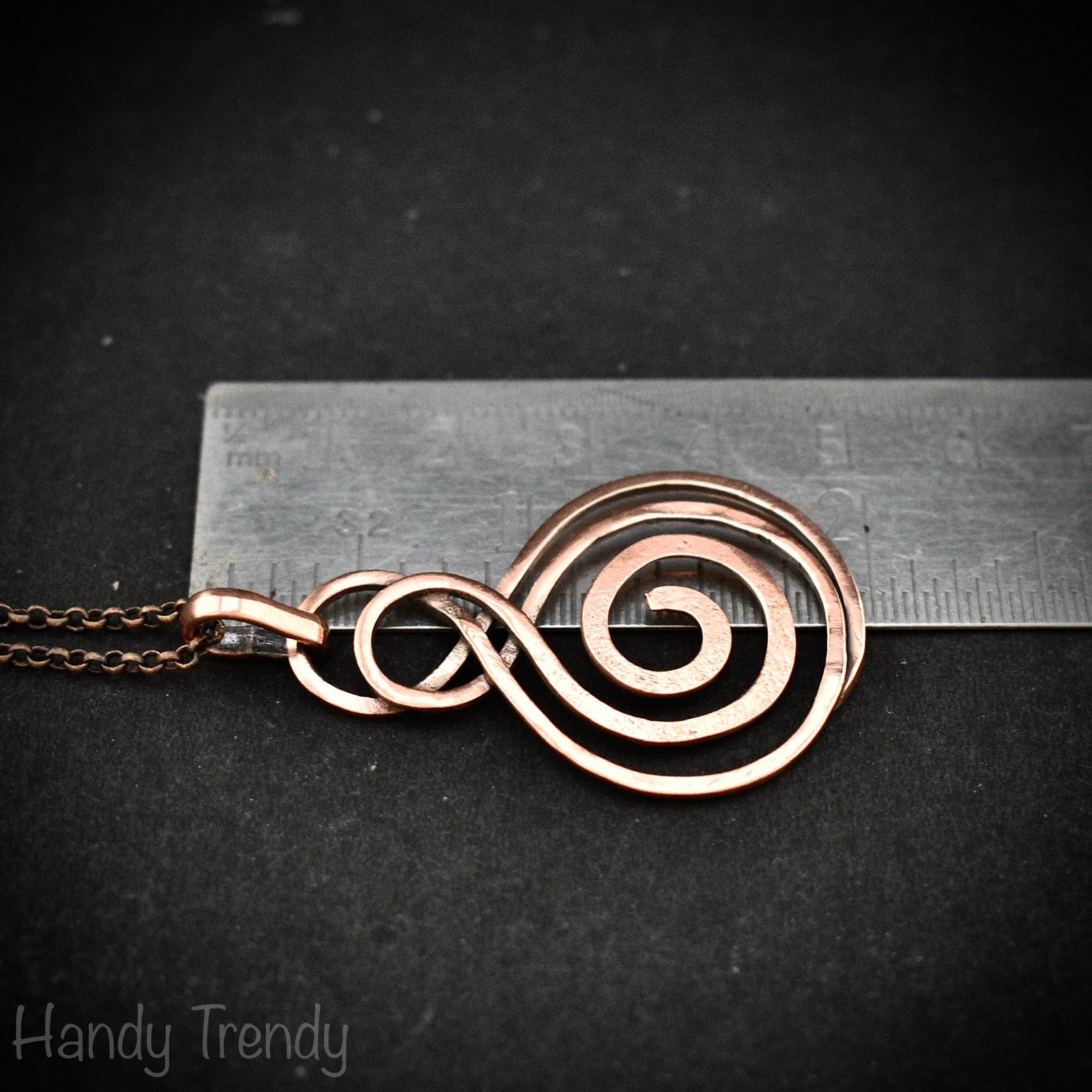 Celtic pendant, Copper wire wrapped jewelry, Unique handmade birthday gift, Artisan boho jewelry, One of a kind unisex necklace