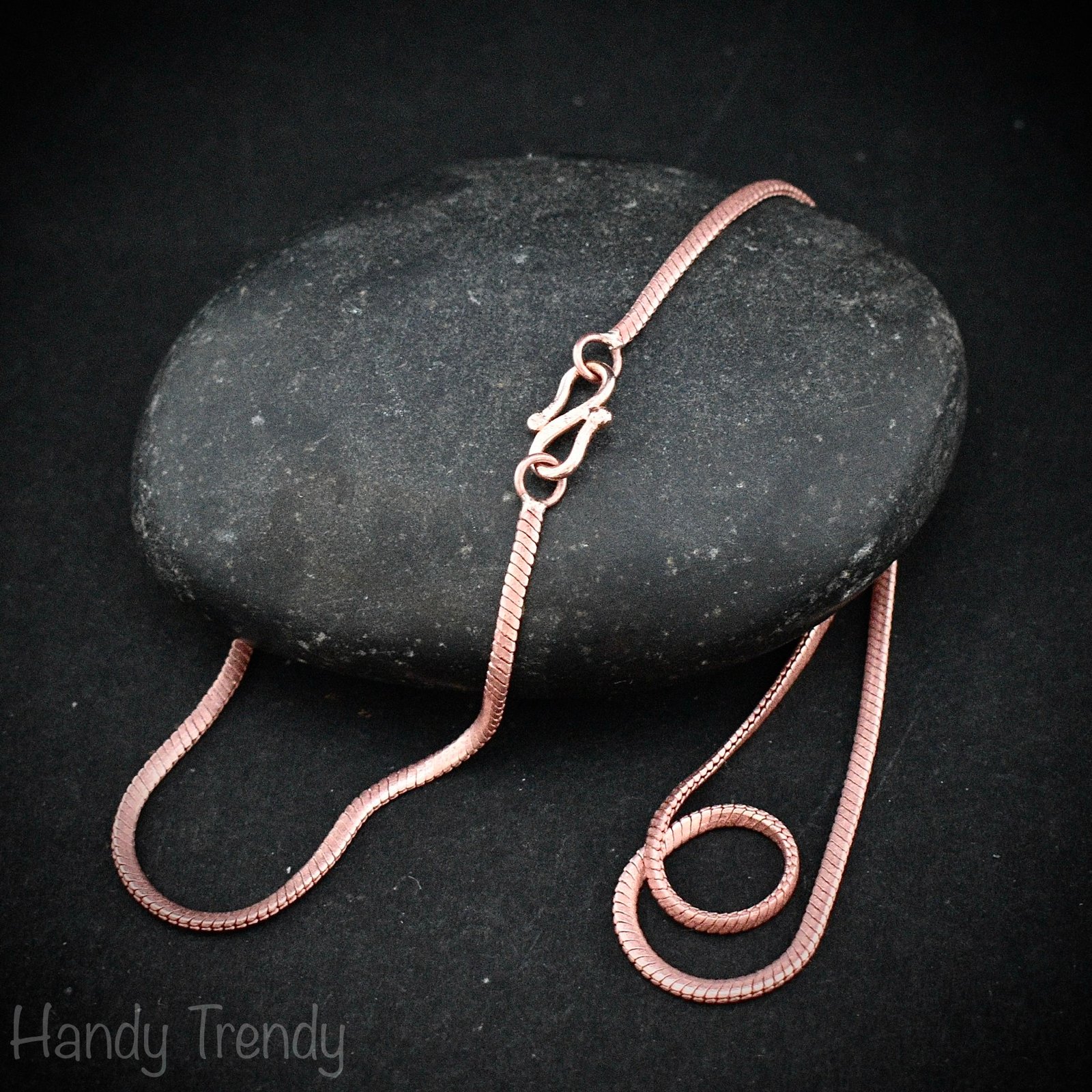 Pack of 10, Ready to use, Pure copper chain, 2mm size, Soldered link and lock, Snake design, Jewelry finding, No plating, Raw copper