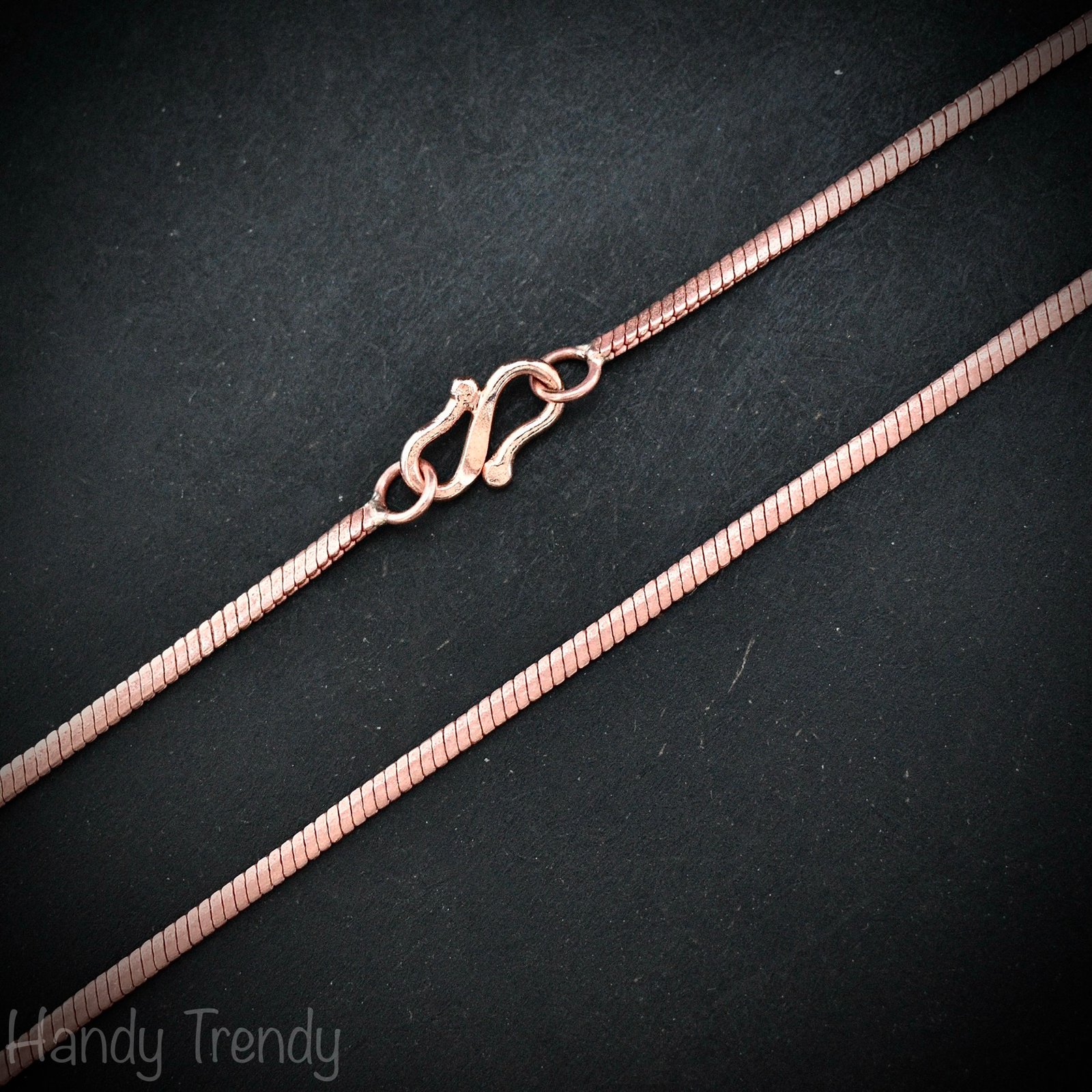 Pack of 10, Ready to use, Pure copper chain, 2mm size, Soldered link and lock, Snake design, Jewelry finding, No plating, Raw copper