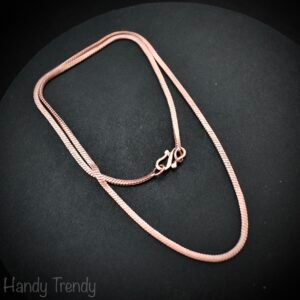 Pack of 10, Ready to use, Pure copper chain, 2mm size, Soldered link and lock, Snake design, Jewelry finding, No plating, Raw copper