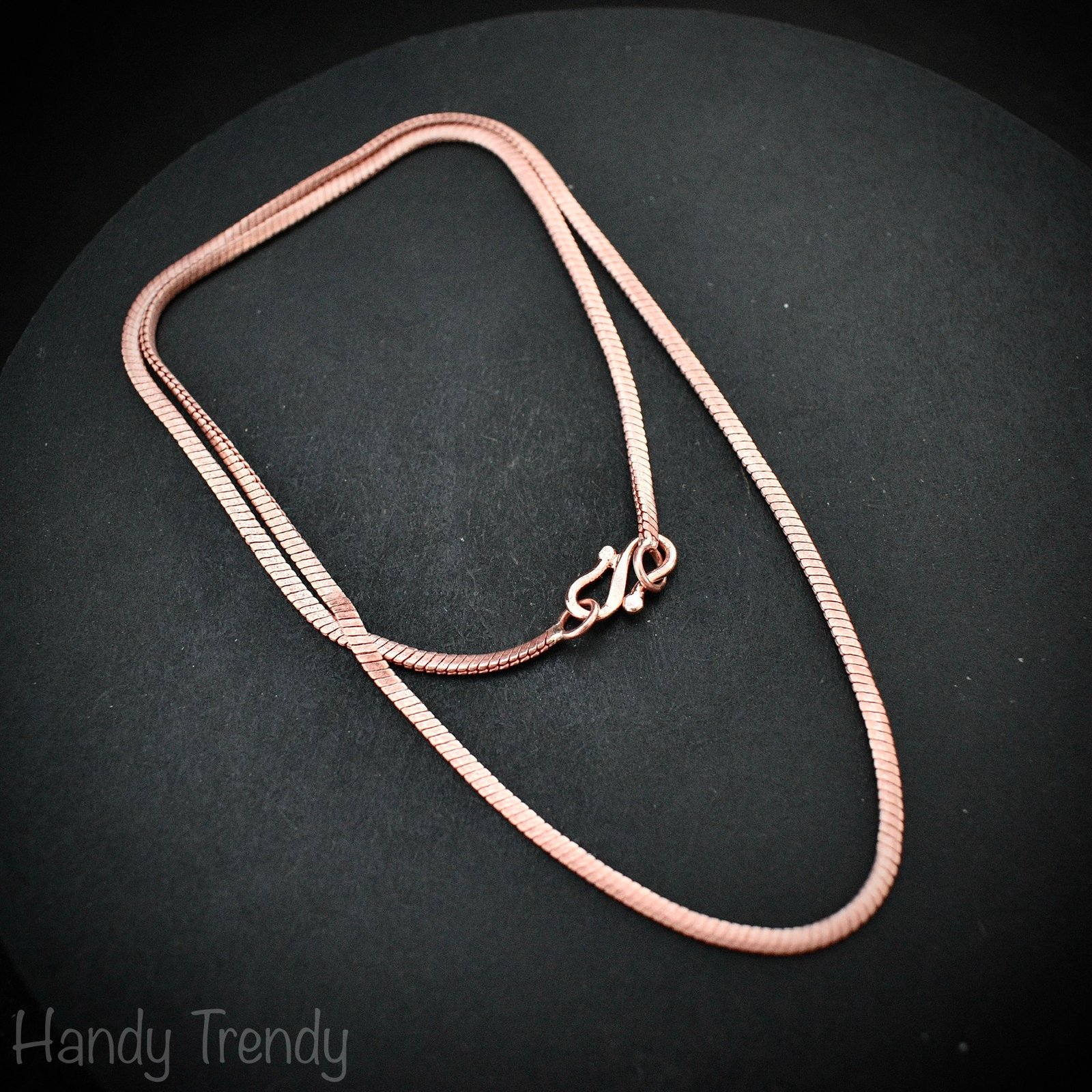 Pack of 10, Ready to use, Pure copper chain, 2mm size, Soldered link and lock, Snake design, Jewelry finding, No plating, Raw copper