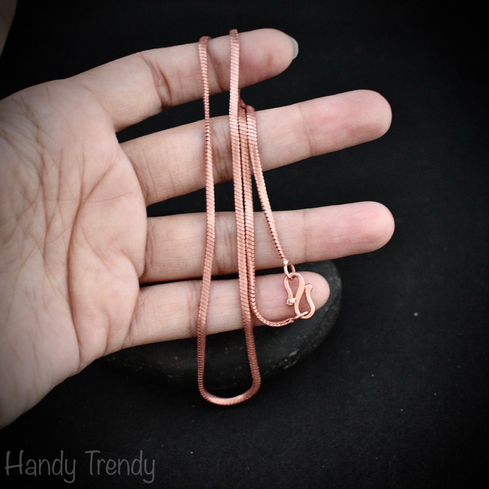 Pack of 10, Ready to use, Pure copper chain, 2mm size, Soldered link and lock, Snake design, Jewelry finding, No plating, Raw copper